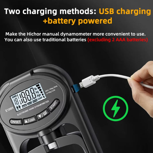 Grip Strength Tester 265Lbs/120Kg Digital Hand Dynamometer Grip Strength Meter USB LCD Screen Hand Grip Dynamometer