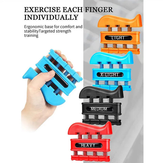 4 in 1 Hand Grips Set with Two Hand Grip Finger Trainer and Finger Rehabilitation Tool Hand Grip Strengthener