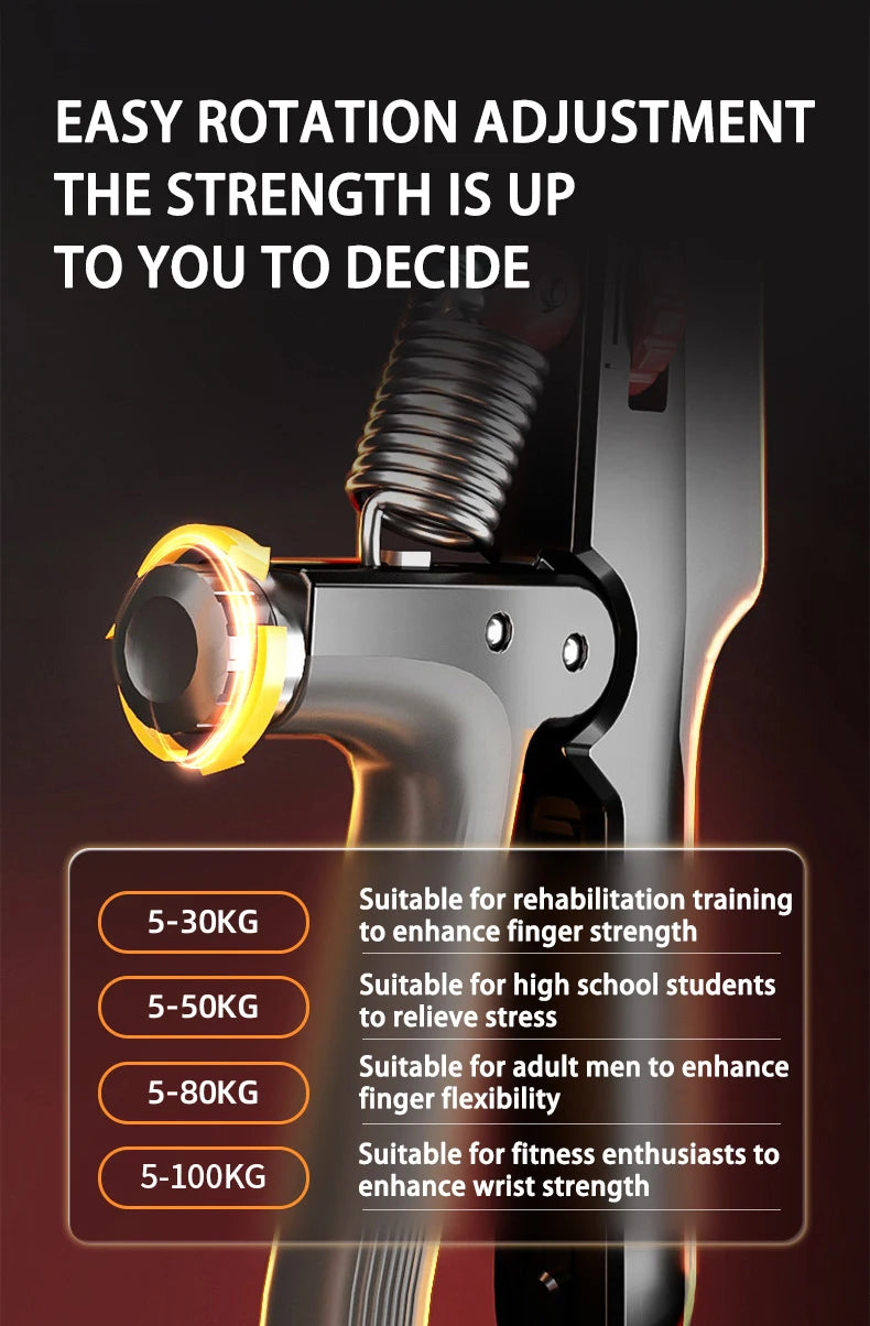 Electronic Counting Timing Grip Strength Device Adjustable Weight Fitness Hand Strength Training Grip Strength Device Hand