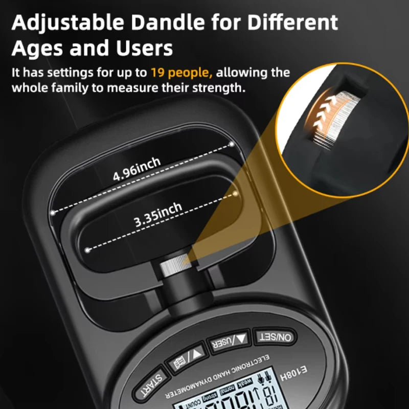 Grip Strength Tester 265Lbs/120Kg Digital Hand Dynamometer Grip Strength Meter USB LCD Screen Hand Grip Dynamometer